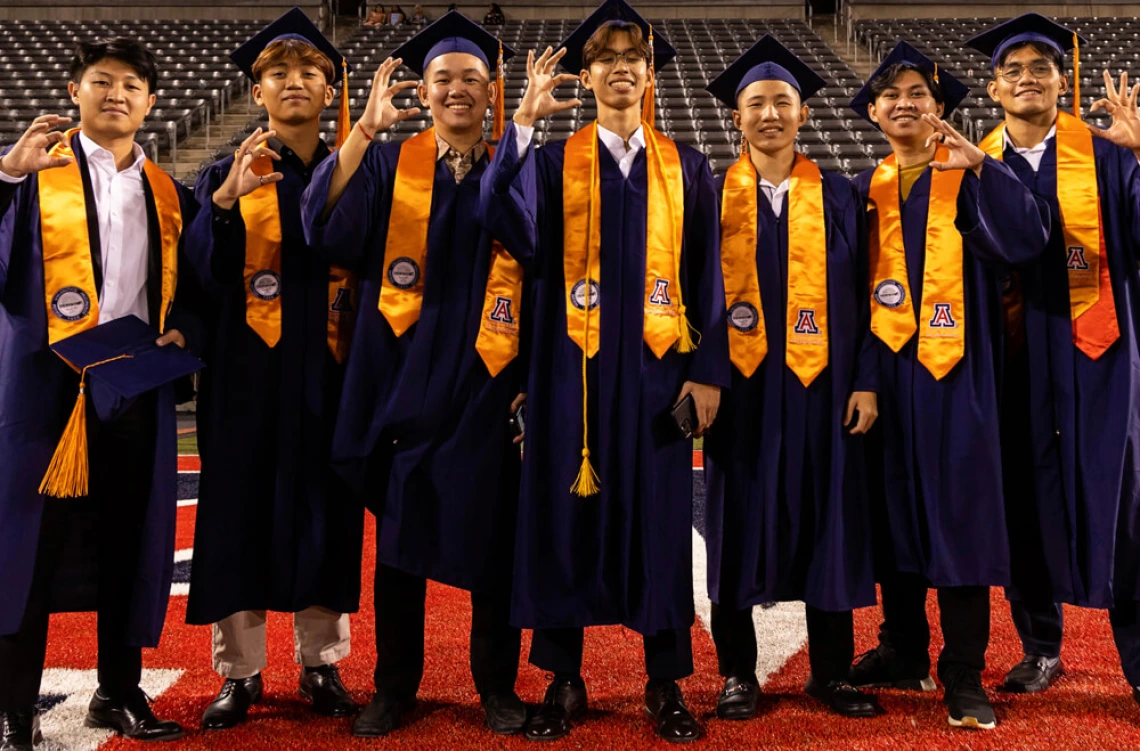 Group of students in graduation robes