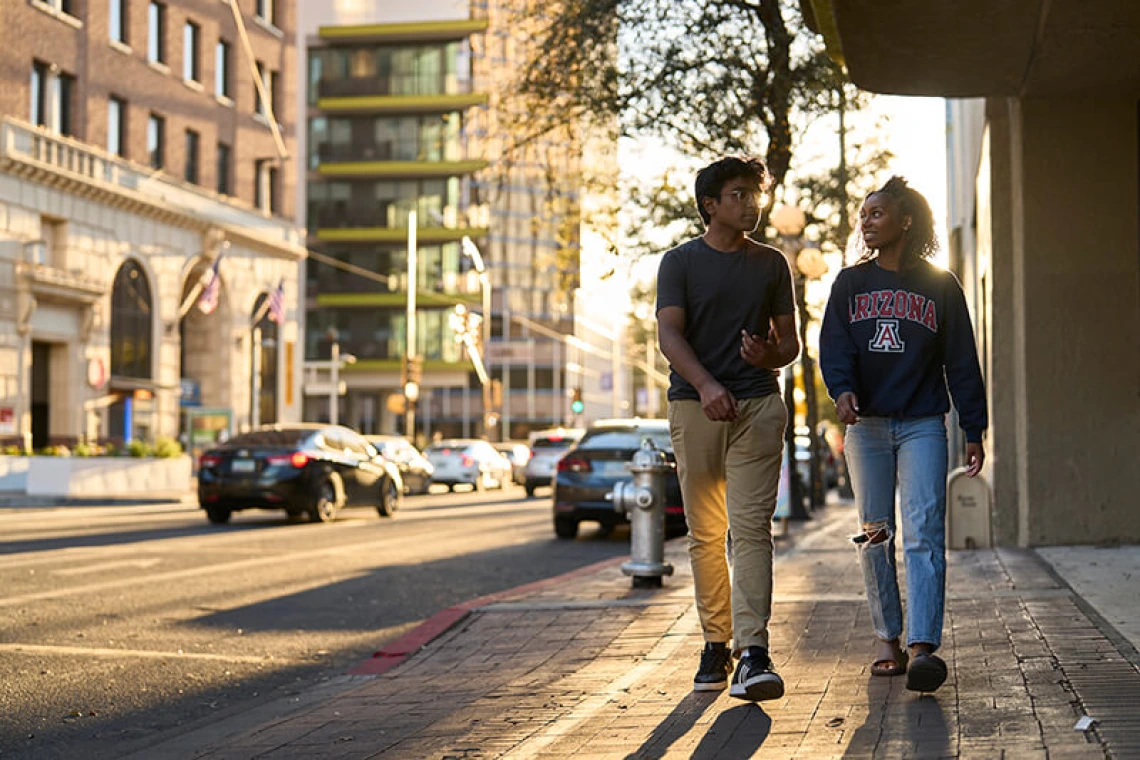 Students walking in downtown Tucson